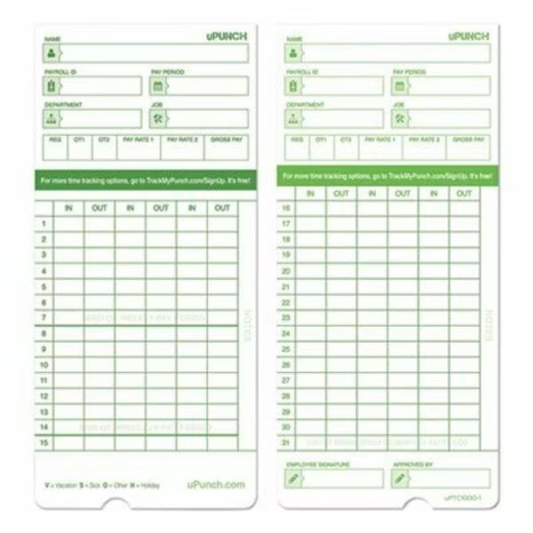 CARD, TIME, 100PK, Processing Point, Mfr#: HNTCG1100